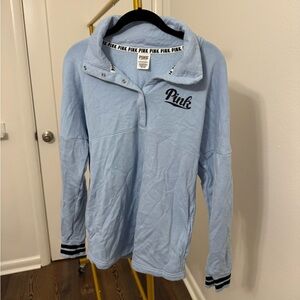 PINK Victoria's Secret Light Blue Snap Pullover